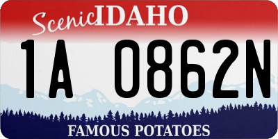 ID license plate 1A0862N