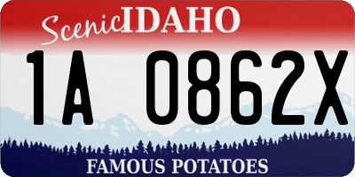 ID license plate 1A0862X
