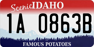ID license plate 1A0863B