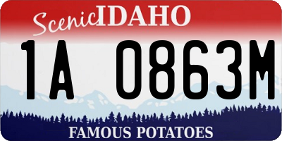 ID license plate 1A0863M