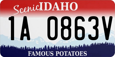ID license plate 1A0863V