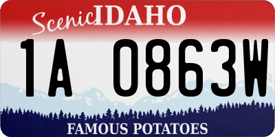 ID license plate 1A0863W