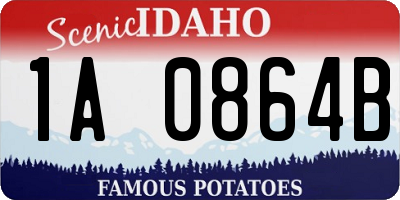 ID license plate 1A0864B