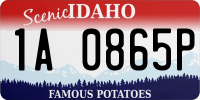 ID license plate 1A0865P