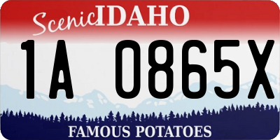 ID license plate 1A0865X