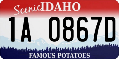 ID license plate 1A0867D