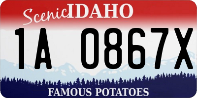 ID license plate 1A0867X