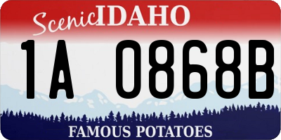 ID license plate 1A0868B