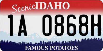 ID license plate 1A0868H