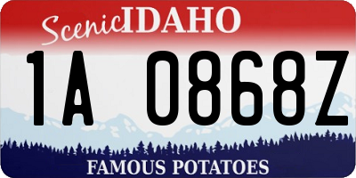 ID license plate 1A0868Z