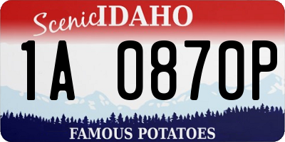 ID license plate 1A0870P
