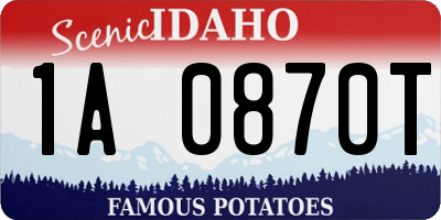 ID license plate 1A0870T