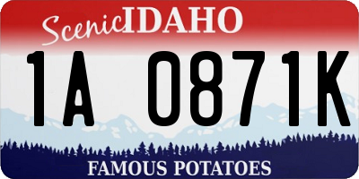 ID license plate 1A0871K