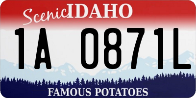 ID license plate 1A0871L