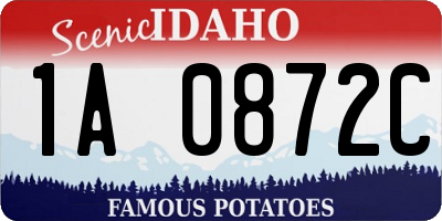 ID license plate 1A0872C