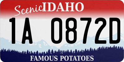 ID license plate 1A0872D