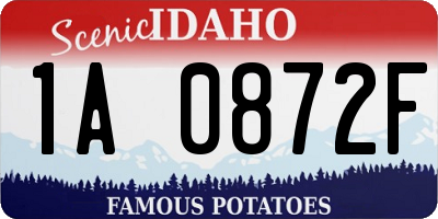ID license plate 1A0872F