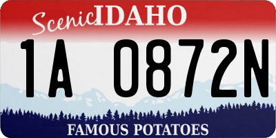 ID license plate 1A0872N