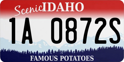 ID license plate 1A0872S