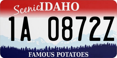 ID license plate 1A0872Z