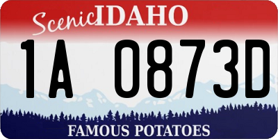 ID license plate 1A0873D