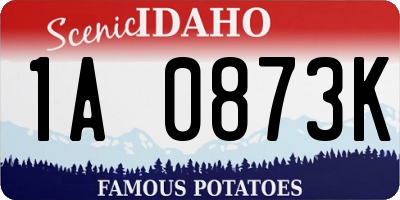 ID license plate 1A0873K