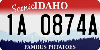 ID license plate 1A0874A