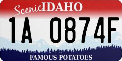 ID license plate 1A0874F