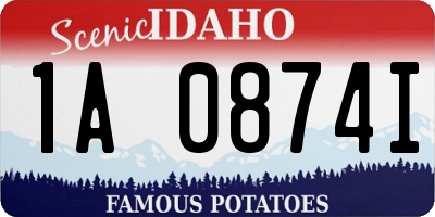 ID license plate 1A0874I