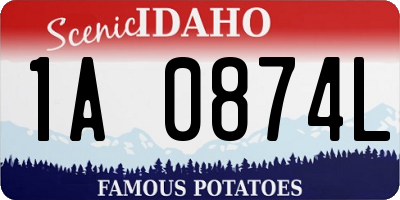 ID license plate 1A0874L