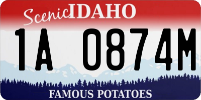 ID license plate 1A0874M