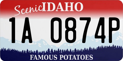 ID license plate 1A0874P