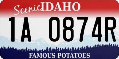 ID license plate 1A0874R