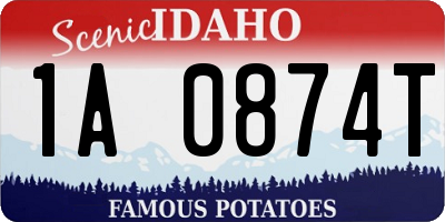 ID license plate 1A0874T