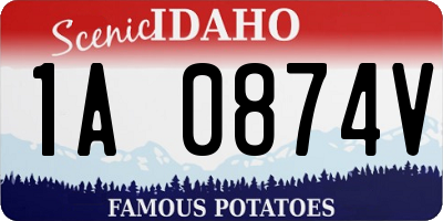 ID license plate 1A0874V