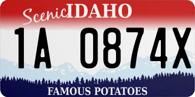 ID license plate 1A0874X