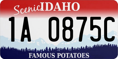 ID license plate 1A0875C