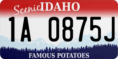 ID license plate 1A0875J