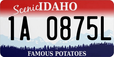 ID license plate 1A0875L