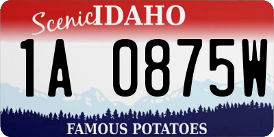 ID license plate 1A0875W