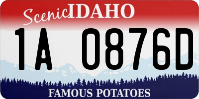ID license plate 1A0876D