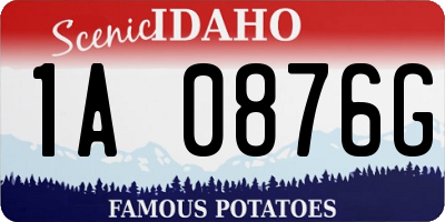 ID license plate 1A0876G