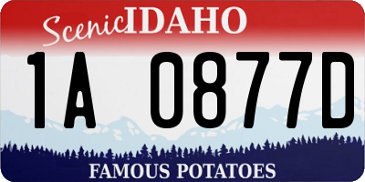 ID license plate 1A0877D