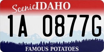 ID license plate 1A0877G