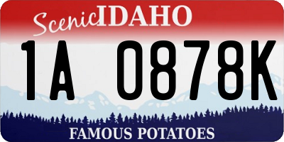 ID license plate 1A0878K