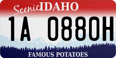 ID license plate 1A0880H