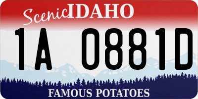 ID license plate 1A0881D