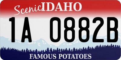 ID license plate 1A0882B
