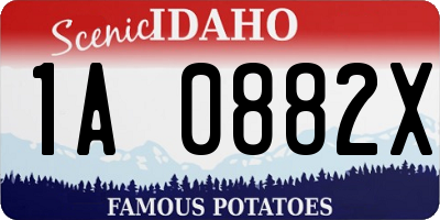 ID license plate 1A0882X