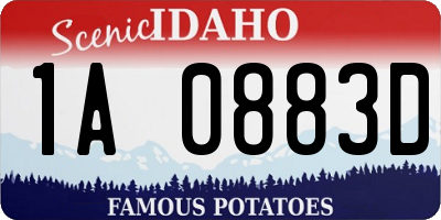 ID license plate 1A0883D